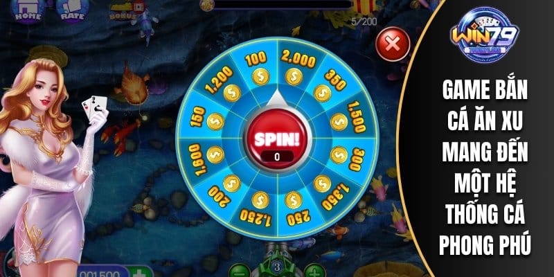 Game bắn cá ăn xu mang đến một hệ thống cá phong phú