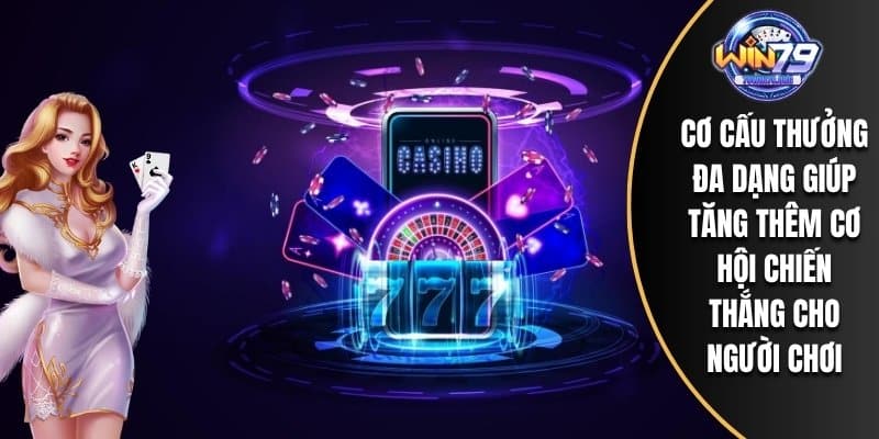 Cơ cấu thưởng đa dạng giúp tăng thêm cơ hội chiến thắng cho người chơi